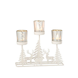 Paris Prix Photophore Hiver en Métal Chalet 24cm Blanc