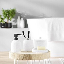 Acheter Douceur D'Interieur Pot à Cotons Effet Tissé Spa 10cm Blanc
