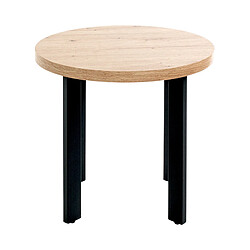 Avis Mes Table basse ronde 46x50 cm en bois et structure acier - KAEL