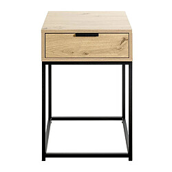 Paris Prix Table de Chevet Carrée 1 Tiroir Maluma 60cm Naturel & Noir