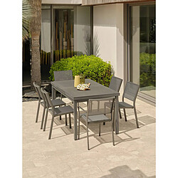 Acheter Paris Prix Ensemble Table de Jardin Extensible & 6 Assises Dania & Stockholm 160-210cm Anthracite