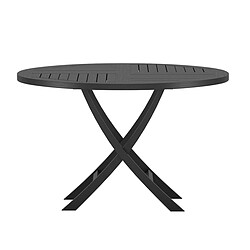 Paris Prix Table de Jardin Ronde Kenya 120cm Noir