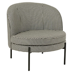 Paris Prix Fauteuil Pied-de-Poule Joshua 70cm Noir & Blanc