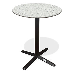 Paris Prix Table de Jardin Ronde en Terrazzo Bistro 60cm Blanc