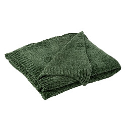 Paris Prix Plaid Uni Chenille Bradly 130x170cm Vert Foncé