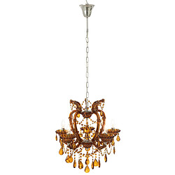Paris Prix Lustre en Verre Antique 57cm Marron