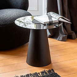 Mes Table d'appoint ronde 60x50 cm en verre fumé et métal noir