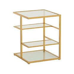 Mes Table d'appoint 4 niveaux 40x51,5 cm en verre et métal doré - KIKA