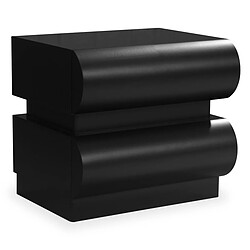 Paris Prix Table de Chevet 2 Tiroirs Sherazade 45cm Noir