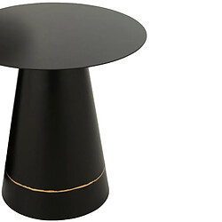 Mes Lot de 2 tables d'appoint rondes 40 et 50 cm en métal noir et doré pas cher