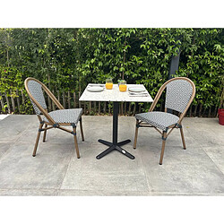 Acheter CITY GARDEN Ensemble Table de Jardin en Terrazzo & 2 Chaises Bistro 70cm Bleu