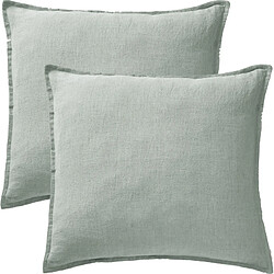 Lot de 2 taies d'oreiller "Soline" 60 x 60 cm & 50 x 70 cm "Lin lavé" l'Effet Papillon