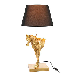 Paris Prix Lampe à Poser Cheval Face Hollywood 70cm Doré