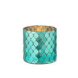 Paris Prix Photophore Mosaïque en Verre Pop 12cm Bleu Azur