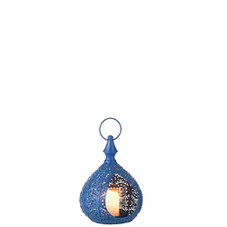 Paris Prix Photophore en Métal Drop 21cm Bleu