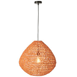 Paris Prix Lampe Suspension Torsade Sharron 50cm Orange