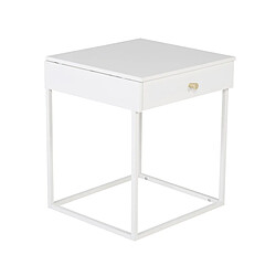 Paris Prix Table de Chevet 1 Tiroir Bakal 50cm Blanc