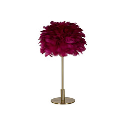 Paris Prix Lampe à Poser Imitation Plume Ball 50cm Or & Bordeaux