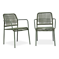 Paris Prix Lot de 2 Fauteuils de Jardin Marceau 78cm Vert Olive
