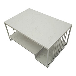 Acheter Paris Prix Table Basse en Marbre Kayseri 90cm Argent & Blanc