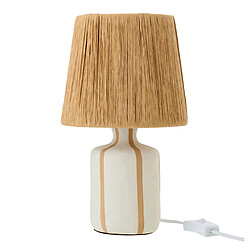 Paris Prix Lampe à Poser à Rayures Irvin 34cm Naturel & Blanc