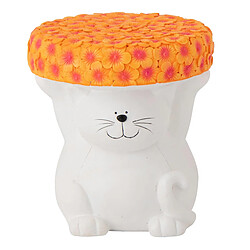 Paris Prix Table d'Appoint Chat Ginger 34cm Blanc & Orange