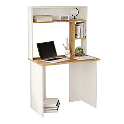 Paris Prix Bureau 3 Étagères Micah 148cm Naturel & Blanc