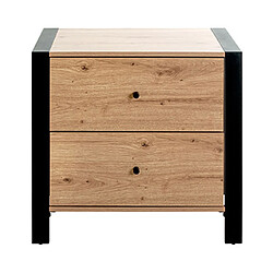 Mes Chevet 2 tiroirs 60x42x60 cm en bois et acier - TRIAK