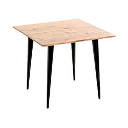Mes Table basse carrée 46x46x41 cm en bois d'acacia et acier - YOMA