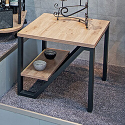 Mes Table basse carrée 55x55x48 cm en bois et acier - TRIAK