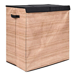 Paris Prix Panier à Linge Double Compartiments Lou 58cm Naturel