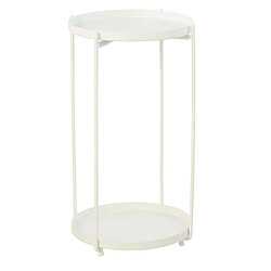 Paris Prix Table d'Appoint en Métal Robt 46cm Blanc