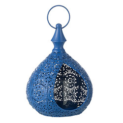 Paris Prix Photophore en Métal Drop 21cm Bleu