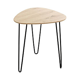 Paris Prix Table d'Appoint Design Brady 43cm Naturel & Noir