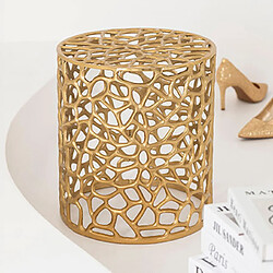 Mes Lot de 2 tables d'appoint rondes 33 et 37 cm en aluminium doré