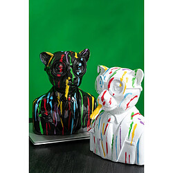 Acheter Paris Prix Buste Léopard Tâches de Peinture 31cm Noir