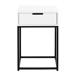 Paris Prix Table de chevet 1 Tiroir Maluma 60cm Blanc & Noir