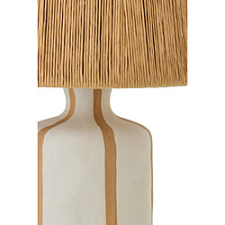 Paris Prix Lampe à Poser à Rayures Irvin 34cm Naturel & Blanc