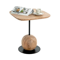 Mes Table d'appoint carrée 45x45x50 cm en bois et métal - KAORI