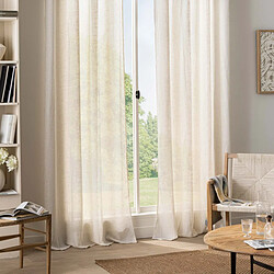 Acheter Douceur D'Interieur Rideau Voilage à Œillets Yoko 140x280cm Naturel