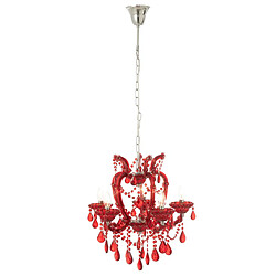 Paris Prix Lustre en Verre Antique 57cm Rouge