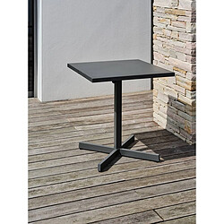 Acheter Paris Prix Ensemble Table de jardin & 2 Fauteuils Louise & Marceau 74cm Anthracite & Marron