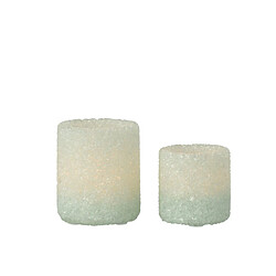 Paris Prix Lot de 2 Photophores en Verre Pierre 9cm Blanc