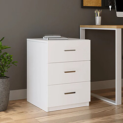 Paris Prix Table de Chevet 3 Tiroirs Pearlie 61cm Blanc