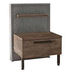 Paris Prix Table de Chevet Avec Tiroir Mara 58cm Gris & Marron