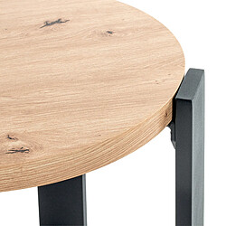 Acheter Mes Table basse ronde 46x50 cm en bois et acier - KAEL