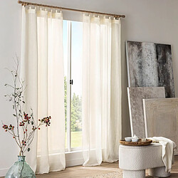 Avis Douceur D'Interieur Rideau Voilage à Anneaux Sunline 140x240cm Blanc & Or