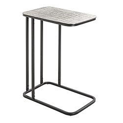 Paris Prix Table d'Appoint Design Galia 62cm Argent & Noir