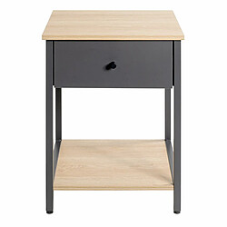 Paris Prix Table de Chevet Avec Tiroir Burga 55cm Anthracite & Naturel