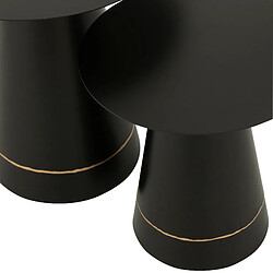 Avis Mes Lot de 2 tables d'appoint rondes 40 et 50 cm en métal noir et doré